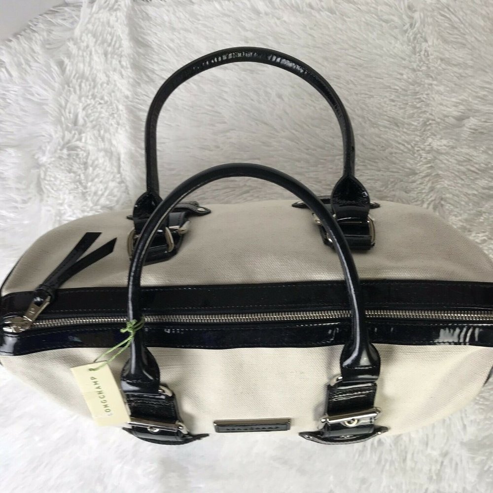 LONGCHAMP Twill & Leather Medium Duffle Tote - Picture 7 of 12